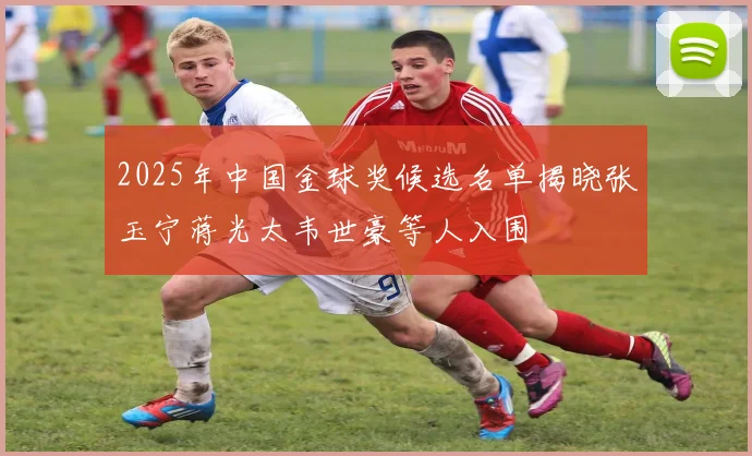 2025年中国金球奖候选名单揭晓张玉宁蒋光太韦世豪等人入围